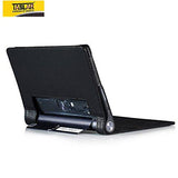 Taslar(TM) Leather Series With Magnetic Inside Flip Cover Stand Back Case Cover For Lenovo Yoga Tab 3 8 Tablet 8 inch - Black