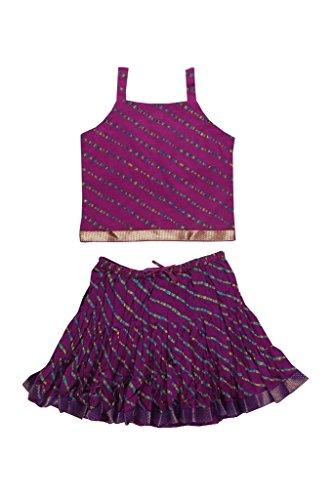 Jaipur Kala Kendra Baby Girls Casual Skirt Top Party Dress Lehanga Choli Summer Kids Gift Skirts Tops Blouse Purple 6-12 Months - NEIGHBOUR JOY