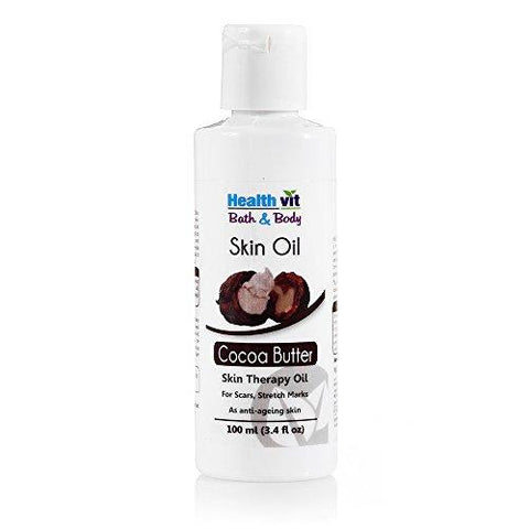 Healthvit Bath and Body Hydrating Cocoa Butter Skin Oil, 100ml