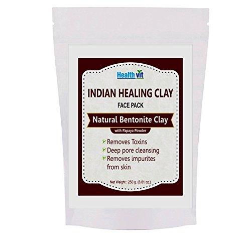 Healthvit Indian Healing Clay Bentonite Clay with Papaya Powder, 250g