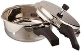 Prestige Deluxe Alpha Stainless Steel Deep Pan Pressure Cooker, 5 Litres, Silver