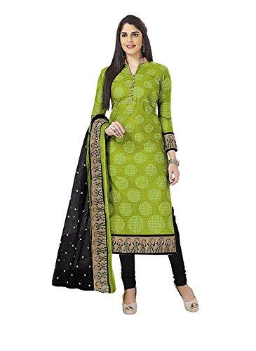 Vaamsi Women's A-Line Printed Salwar Suit Dress Material(Deep1051_Green_Free Size)