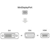 Ultima™3 in 1 Gold Plated Mini DisplayPort Thunderbolt to HDMI/DVI/VGA Display Port Cable Adapter for Apple Mac Book MacBook Pro MacBook Air Mac mini, Microsoft Surface Pro & Pro 2 3