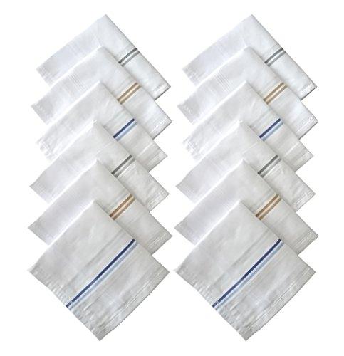 S4S 100% Cotton Striped Handkerchiefs (Pack of 12) - NEIGHBOUR JOY