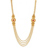 Reeva Gold Plated Multi-Strand Necklace With Earrings Set For Women - NEIGHBOUR JOY