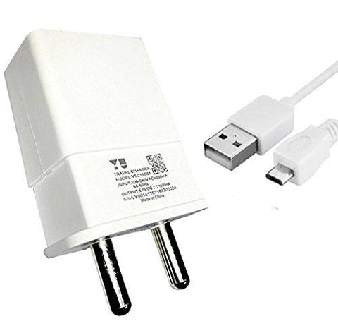 MIMOB 100% Original Micromax Yu YTC15C01 1.5A Fast Wall Home Travel Charger (WHITE) with USB Data Cable for All Micromax & Yu Yureka , Yuphoria, Yunicorn Phones - NEIGHBOUR JOY