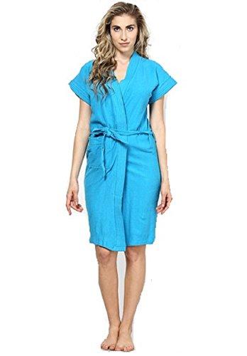 FeelBlue Cotton Bathrobe (Firozi) - NEIGHBOUR JOY