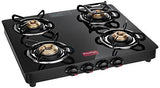 Prestige Marvel Glass Gas Table, 4 Burner Black