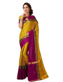 Indian Beauty with Blouse Piece Art Silk Saree (Blue N_Mustered_Free Size) - NEIGHBOUR JOY