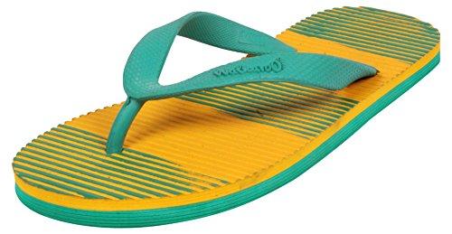 VKC Pride Men's Green and Yellow Rubber Flip-Flops - 9 UK