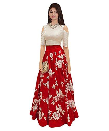 Nine Street Store Women'S Silk Lehenga Choli (Nss Aaros_Red_Free Size) - NEIGHBOUR JOY