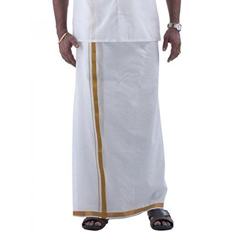 Ramraj Gold Zari border Dhoti 4 yards