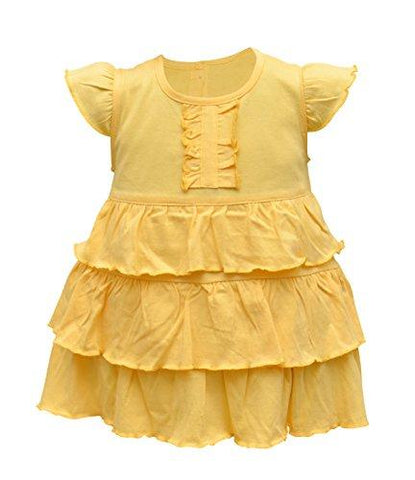 Orange and Orchid Baby Girls Cotton Frock (Yellow, 6-12 Months) - NEIGHBOUR JOY