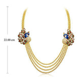 Sukkhi Gold Plated Multi Strand Necklace With Drop Earring For Women