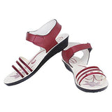 Earton Women's Footwear Maroon-817 Canvas Sandals (6 UK) - NEIGHBOUR JOY