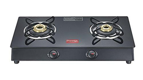 Prestige Marvel Plus Aluminum 2 Burner Gas Stove, Black