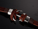 Hot And Bold Stylish Anchor Charm Genuine Leather Wrap Multilayer Bracelet For Men / Boys - NEIGHBOUR JOY