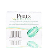 Pears Bathing Soap - Oil Clear and Glow (Glycerine and Lemon Flower Extracts), 75g Carton