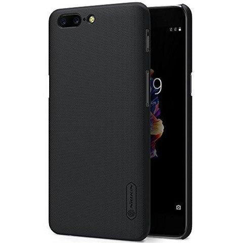 Nillkin Oneplus 5 Case Nillkin Frosted Shield Matte Plastic Slim Fit Case Cover Shell (with Screen protector film) (Frosted) (Black) - NEIGHBOUR JOY