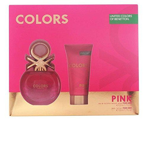 Benetton Colors Pink Set contains Eau De Cologne and Body Lotion, 100 ml