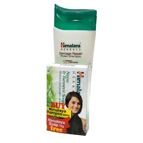 Himalaya Herbals Damage Repair Protein Shampoo 200ml + Get Neem and Turmeric Soap, 75g Free