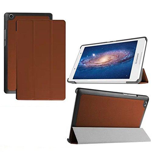 Taslar(TM) Leather Series Flip Cover with convenient stand function and Design Case With Magnet Lock For Lenovo Tab 3 7 Essential Tablet 7 inch - Brown