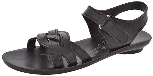 Paragon Women's Black PU Sandals (8) - NEIGHBOUR JOY