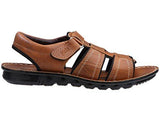 VKC Men's Tan Synthetic Leather Sandals (3-VP-3065-TA-G10) - 10 UK