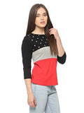 Vvoguish Women's Star Printed Top(VVPNTTP1135BLKGMRD_M_Multi-Coloured_Medium)