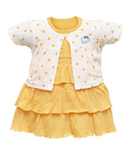 Orange and Orchid Baby Girls Cotton Frock (Yellow, 2-3 Years) - NEIGHBOUR JOY