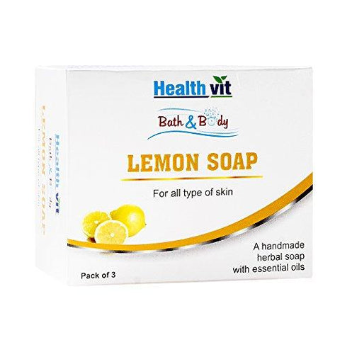 Healthvit Bath & Body Lemon Soap 75g - Pack of 3