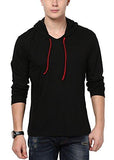 Katso Men's Cotton Hooded Cotton T-Shirt (Katso-Hood-Full-Black-M) - NEIGHBOUR JOY