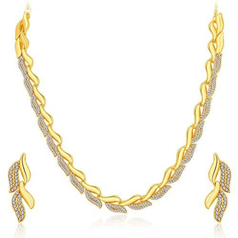 Sukkhi Graceful Gold Plated AD Necklace Set For Women