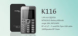 Kechaoda K116 1.44 inch QQVGA Display Slim Card Size GSM Single SIM Keypad Mobile (Black)