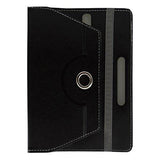 Acm Rotating Leather Flip Case For Micromax Canvas Tab P681 Tablet Cover Stand Black (FREE Acm Wallet Included) - NEIGHBOUR JOY