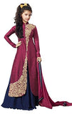 Gstuffvilla Girl's Banglory Silk Semi Stitched Anarkali Salwar Suit Sets (Maroon_Free Size_8-12 Year age)(GSV8017) - NEIGHBOUR JOY