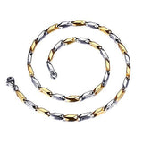 Nakabh Silver Gold Two Tone Italian Stainless Steel Chain Necklace For Men Boys - NEIGHBOUR JOY