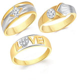 VK Jewels Gold and Rhodium Plated Alloy Ring Combo for Men - COMBO1435G [VKCOMBO1435G]