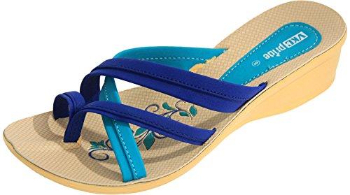 Vkc Pride Women's Sandal and Blue Synthetic Slippers - 7 UK