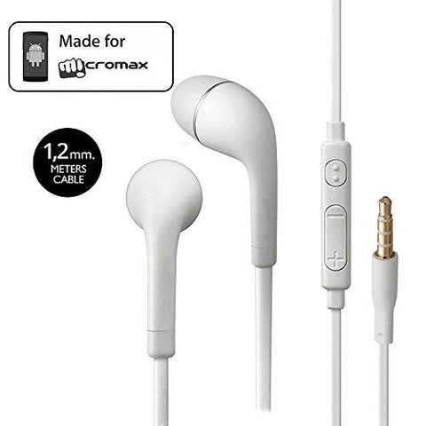 Micromax A106 Unite 2 Compatible Earphone / Handsfree In Ear Headphones with 3.5mm jack - White - NEIGHBOUR JOY