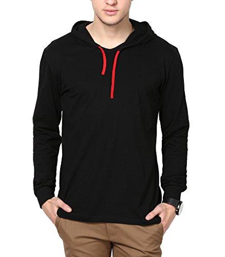 Inkovy Men's Cotton Full Sleeve Hooded T-Shirt (INKOVY-HOOD-FULL-BLACK-L_Large_Black) - NEIGHBOUR JOY