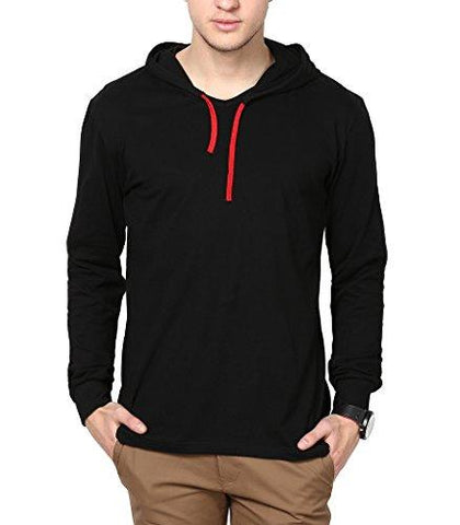 Inkovy Men's Cotton Full Sleeve Hooded T-Shirt (INKOVY-HOOD-FULL-BLACK-L_Large_Black) - NEIGHBOUR JOY