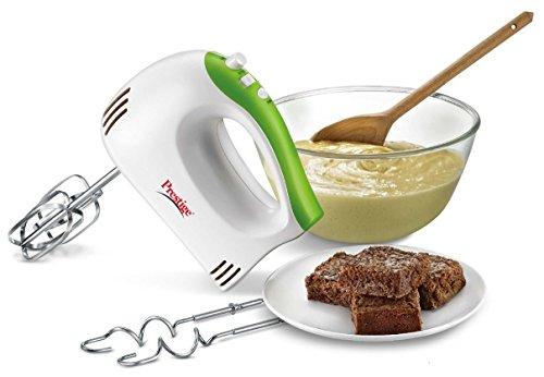 Prestige Hand Mixer - PHM 1.0 Powerful Electric Hand Mixer 5 Speed Control with One Touch Turbo Button - 250 Watt Power Egg Beater Handheld Kitchen Mixer Stainless Steel Blades - Electronic Compact Mini Small Lightweight -Green White