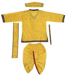 Zacharias Boys' Cotton Ethnic Wear krishna style kurta & dhoti dress (Zach-Krishna-Dress-6-12M_Yellow_6 - 12 Months)