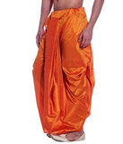 Royal Men's Luxury Orange Banarsi Dupion Silk Blend Dhoti