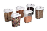 Slings Cereal Dispenser Easy Flow Storage Jar 750ml 6 Pcs Set, Idle For Kitchen- Storage Box Lid Food Rice Pasta Container