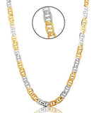 Jewels Galaxy Broad Divine Look 18 Kt Gold & White Italian Chain For Men - NEIGHBOUR JOY