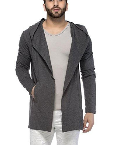 Men's cotton blend hooded cardigan sale