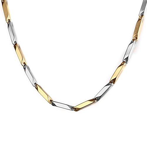 Nakabh Silver Gold Two Tone Italian Stainless Steel Chain Necklace For Men Boys - NEIGHBOUR JOY