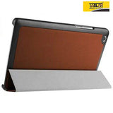 Taslar(TM) Leather Series Flip Cover with convenient stand function and Design Case With Magnet Lock For Lenovo Tab 3 7 Essential Tablet 7 inch - Brown